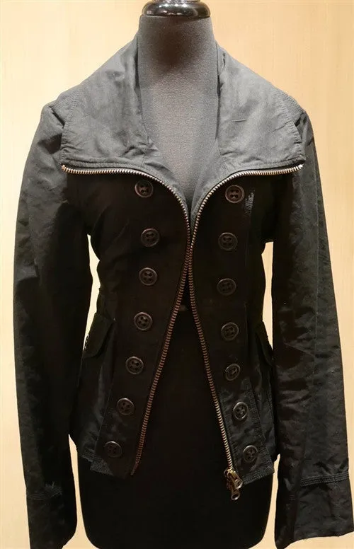 Peta & Greta Long Sleeve Black Zipper Jacket