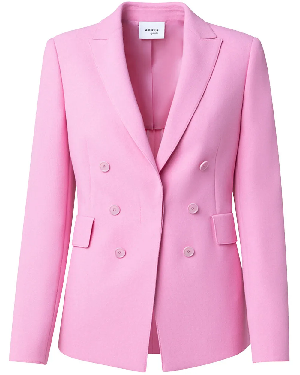 Pink Pebble Crepe Single Button Blazer