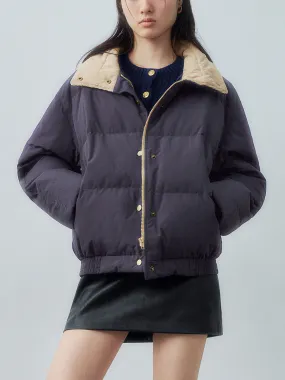 Quilted Down Press Button Puffer Jackets