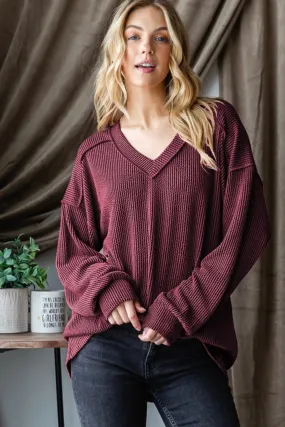 Ribbed Vneck Tops- 4 Colors!