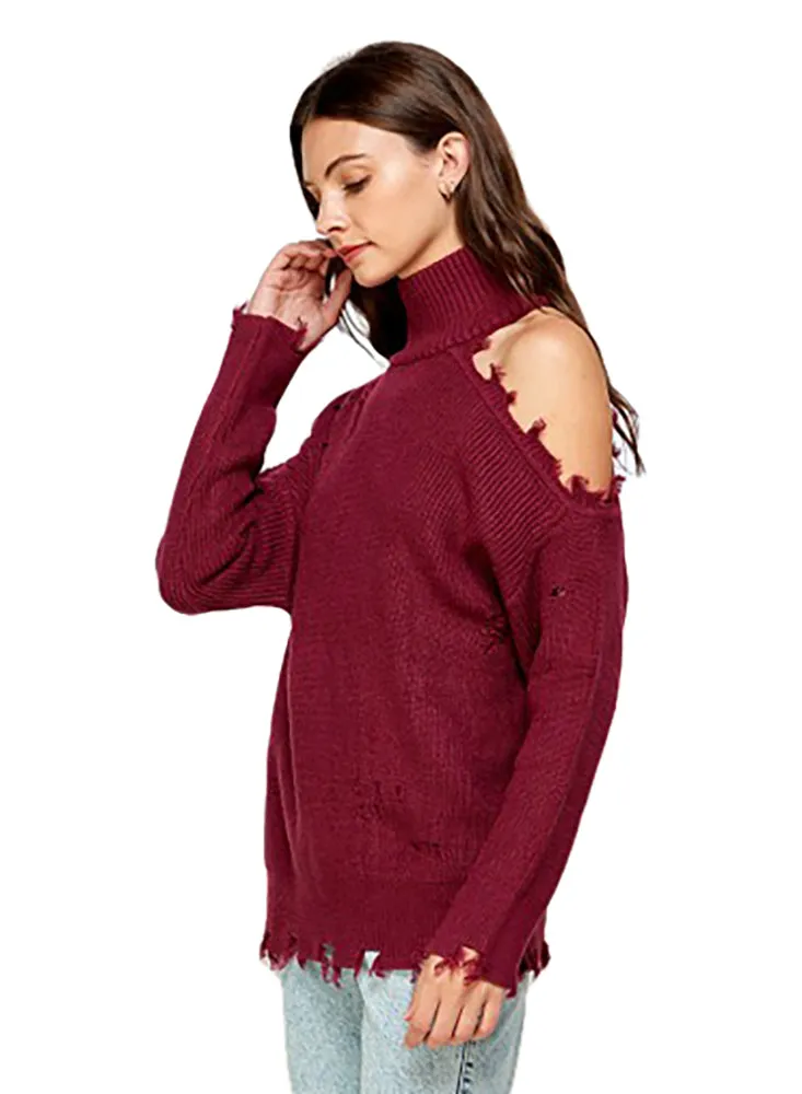 Signature 8 Women's Cold Shoulder Knit Sweater