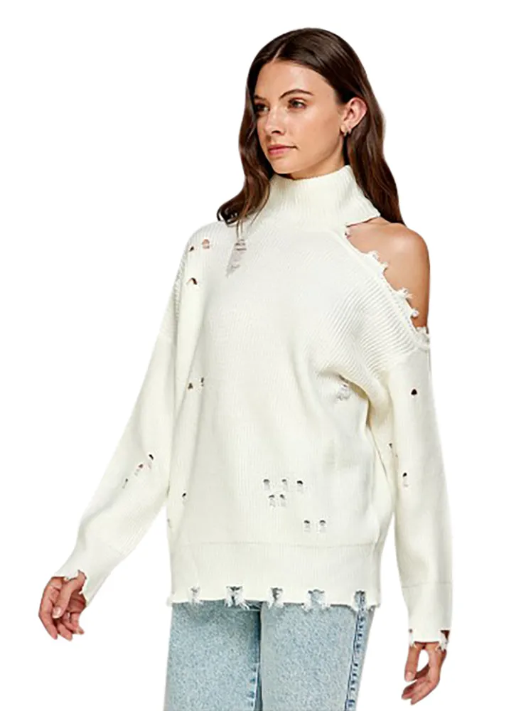 Signature 8 Women's Cold Shoulder Knit Sweater