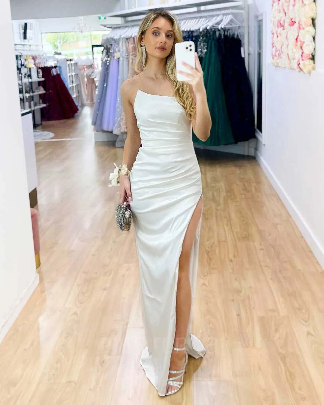 Tayla Satin Gown - White [SAMPLE]