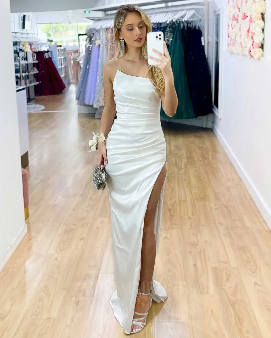 Tayla Satin Gown - White [SAMPLE]