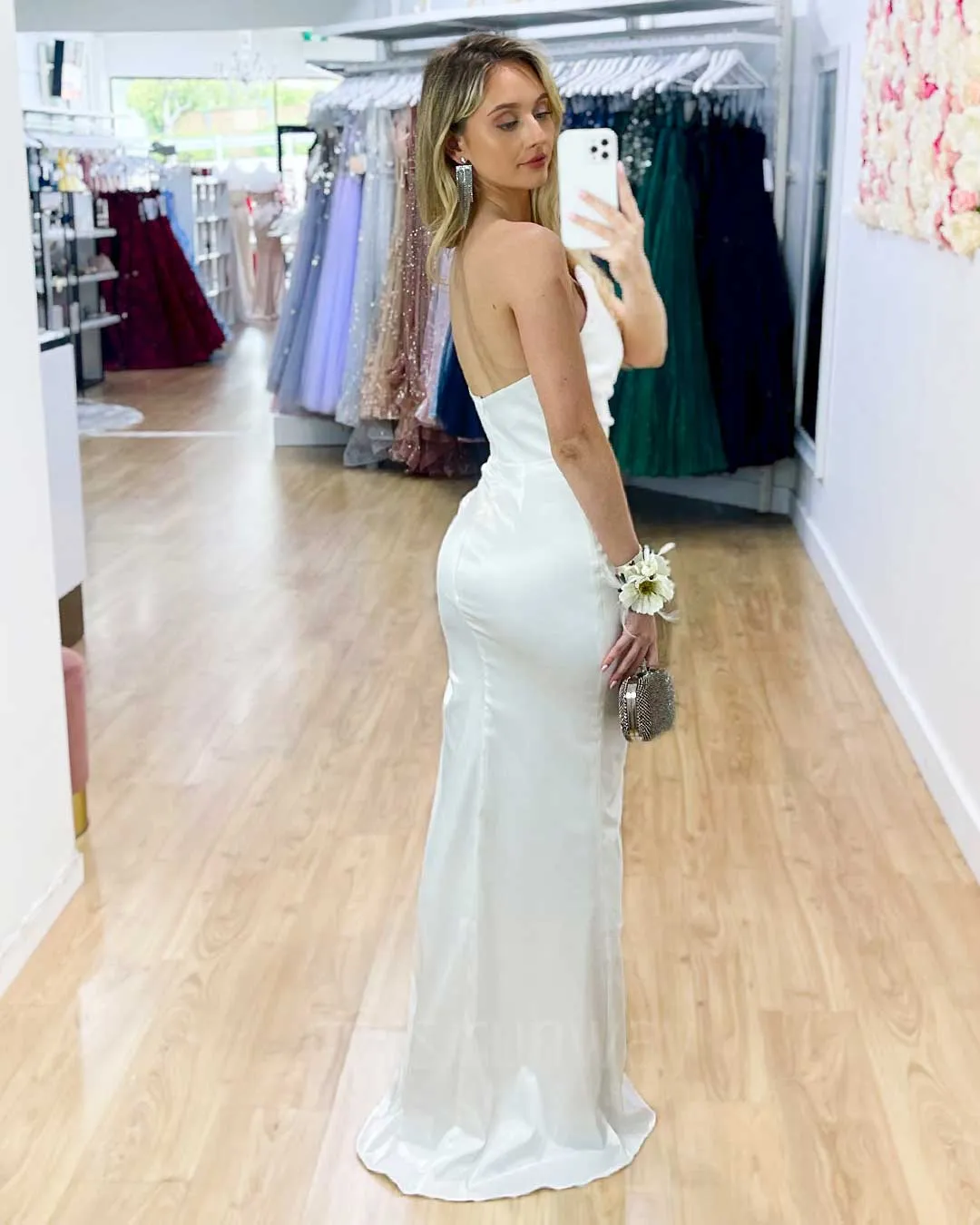 Tayla Satin Gown - White [SAMPLE]