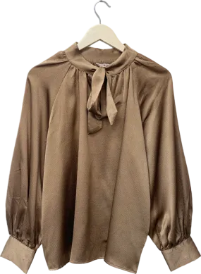 Tu Brown Tie Neck Blouse UK 18