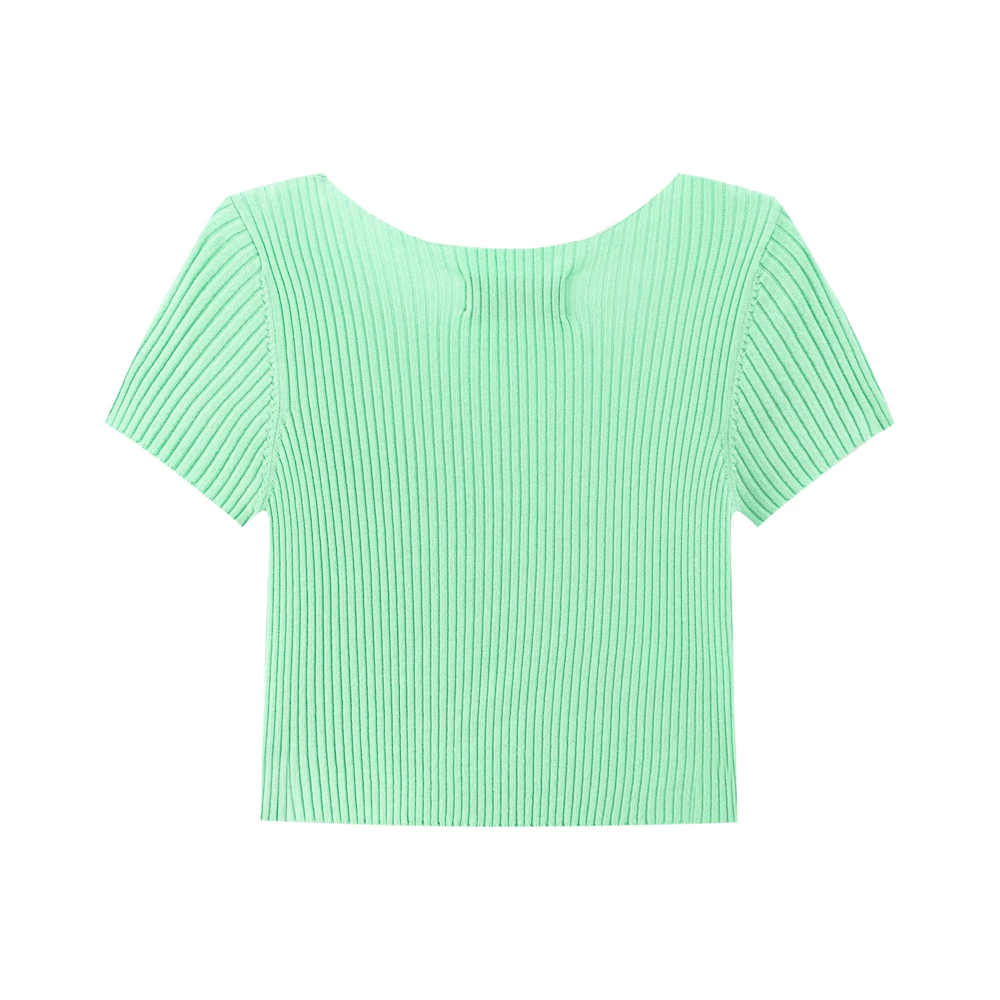 V-Neck Ribbed Crop Top