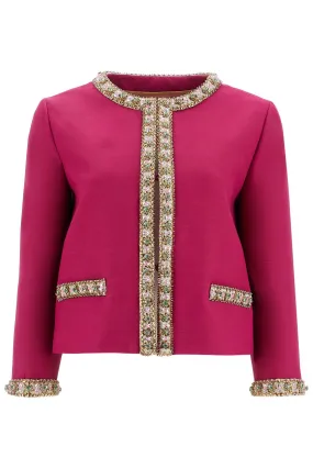 Valentino Garavani Embroidered Jacket In Crepe Couture